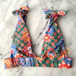 Agua Bendita Nwt Laurie Tile Shoulder Tie Swim Bikini Top Small S